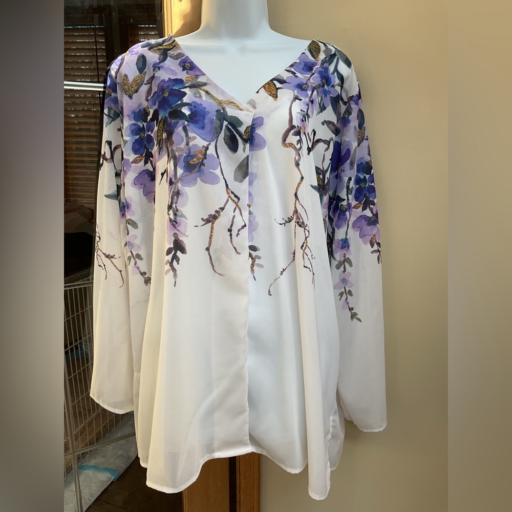 Pixie Lady ladies semi-sheer v-neck tunic. NWOT